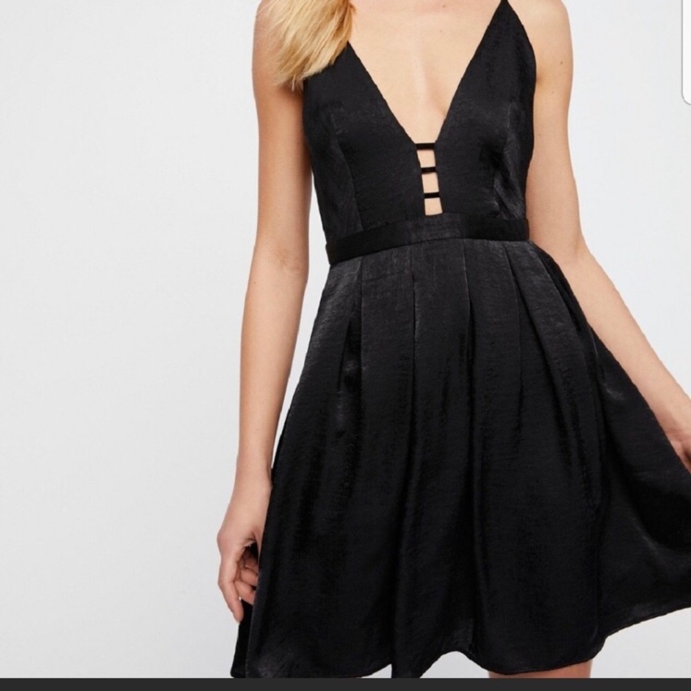 Free People Satin black dress